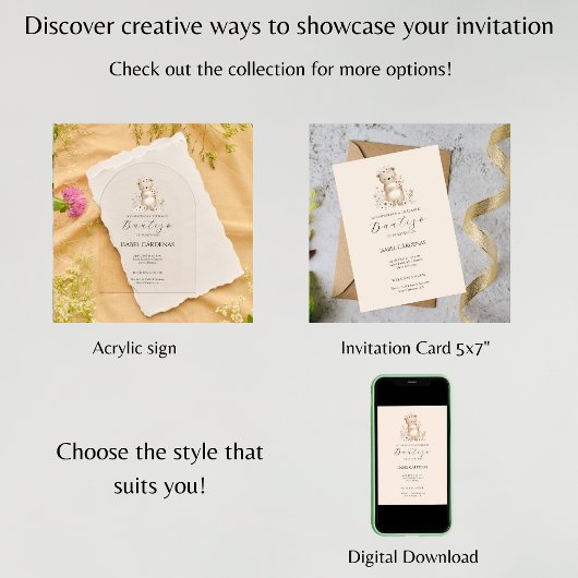 バウティゾデニーニャキュートスペインのベア 招待状