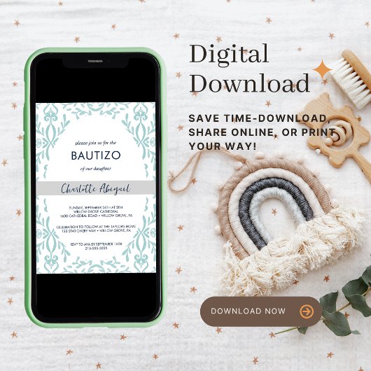 バウティゾトイレデジュイニーニナバプテスマスペインのス 招待状