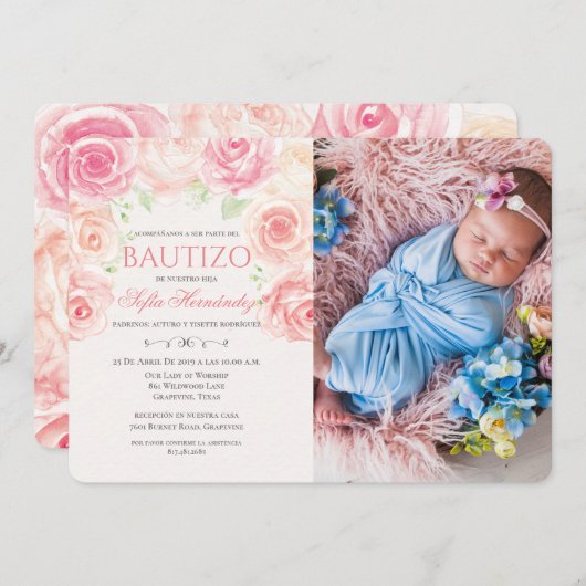 バウティゾニーナインビタシオネデバウティゾニーナバプテスマ 招待状 (正面/裏面)