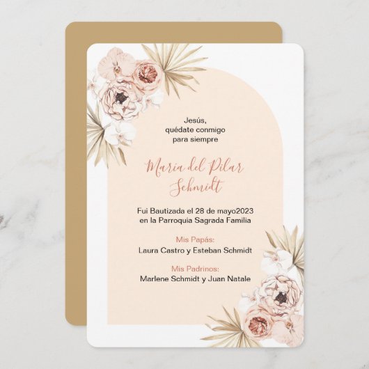 バウティゾバプティスエスタンパマルカドールバウティスムボホ 案内状 (正面/裏面)