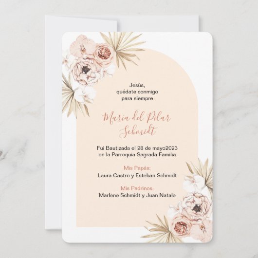 バウティゾバプティスエスタンパマルカドールバウティスムボホ 案内状 (正面)