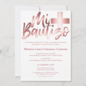 バウティゾバプテスマスペインのス語フェイクバラ金ゴールド 招待状 (正面)