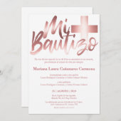 バウティゾバプテスマスペインのス語フェイクバラ金ゴールド 招待状 (正面/裏面)