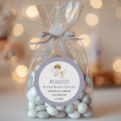 バウティゾボーイエンジェルかわいいバプテスマ《キリスト教》洗礼式や命名式の好意 ラウンドシール