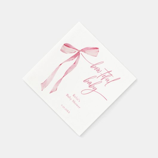 バウティフウォーター色赤面ピンクベビーシャワー スタンダードカクテルナプキン (角)