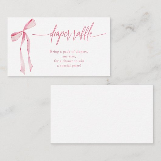 バウティフウォーター赤面ピンクおむつラッフル エンクロージャーカード (正面/裏面)