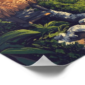 バウティフルカンクンメキシコヴィンテージイラストレーション旅行 ポスター (角)