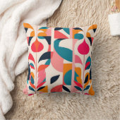 バウハはっきりしたウス花模様:幾何鮮やかデザイン クッション (ブランケット)