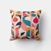 バウハはっきりしたウス花模様:幾何鮮やかデザイン クッション (裏面)