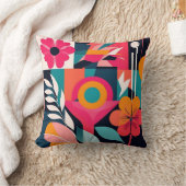 バウハはっきりしたウス花模様:幾何鮮やかデザイン クッション (ブランケット)