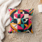 バウハはっきりしたウス花模様:幾何鮮やかデザイン クッション (ブランケット)