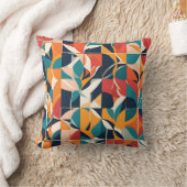 バウハはっきりしたウス花模様:幾何鮮やかデザイン クッション (ブランケット)