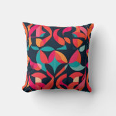 バウハはっきりしたウス花模様:幾何鮮やかデザイン クッション (正面)