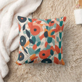 バウハはっきりしたウス花模様：幾何鮮やかデザイン クッション (ブランケット)