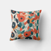 バウハはっきりしたウス花模様：幾何鮮やかデザイン クッション (裏面)