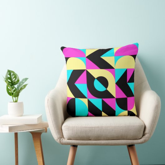 バウハインスパイアウス幾何学的パターン クッション (椅子)