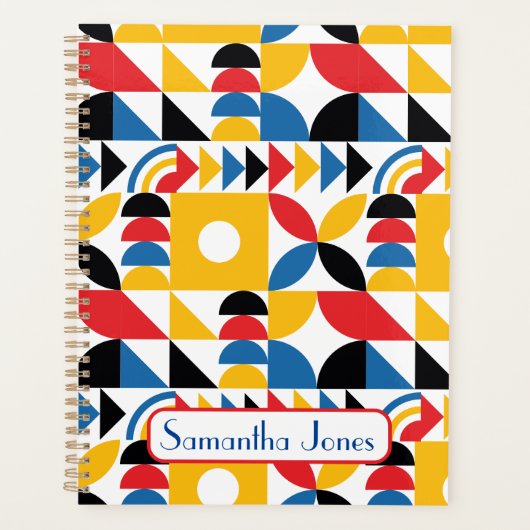 バウハインスパイアスコンテンポラリーミッド・センチュリー プランナー手帳 (正面)