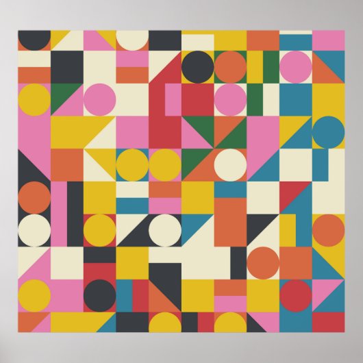 バウハウスのアートワーク:抽象芸術幾何学的な構成 ポスター (正面)