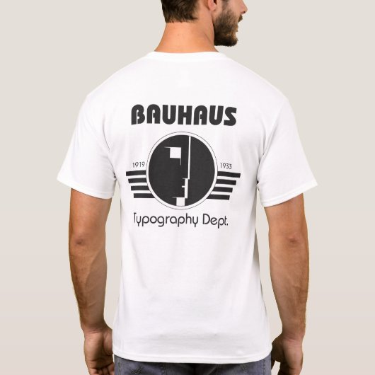 バウハウスのタイポグラフィDept Tシャツ (裏面)