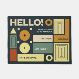 バウハウスのツイストパーソナライズされたでゲストを歓迎 ドアマット