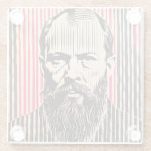 バウハウスのドストエフスキー光学錯覚スタイル ガラスコースター (裏面)