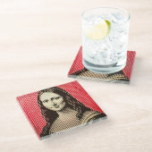 バウハウスのモナリザ光学錯覚スタイル ガラスコースター (アングル)