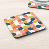 バウハウスのレトロの幾何学的なパターン コースター (左側)