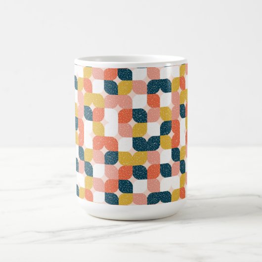 バウハウスのレトロの幾何学的なパターン コーヒーマグカップ (中央)