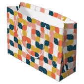 バウハウスのレトロの幾何学的なパターン ラージペーパーバッグ (裏面アングル)