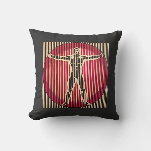 バウハウスのヴィトルヴィアン・マン光学錯覚 クッション (正面)