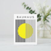 バウハウスアモダンートイエローサークルストライプズ ポストカード (スタンド正面)