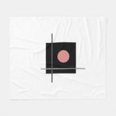 バウハウスアートグレイ幾何学合成 フリースブランケット (正面(横))