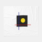 バウハウスアートブラックジオメトリック合成 フリースブランケット (正面(横))