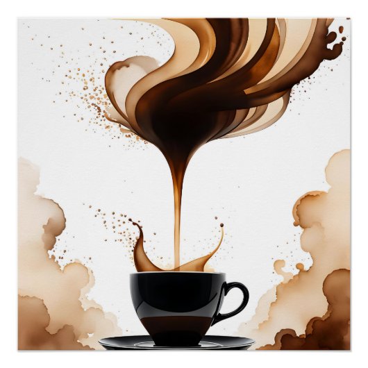 バウハウスアートモーニングコーヒー（ブラウン） ポスター (正面)