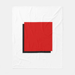 バウハウスアートレッドスクエア フリースブランケット