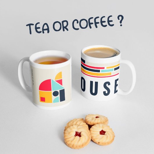 バウハウスアート – ハウス。 コーヒーマグカップ