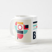 バウハウスアート – 鳥。 コーヒーマグカップ (正面左)