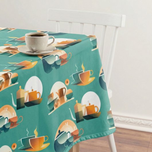 バウハウスインスパイアレトロコーヒー テーブルクロス