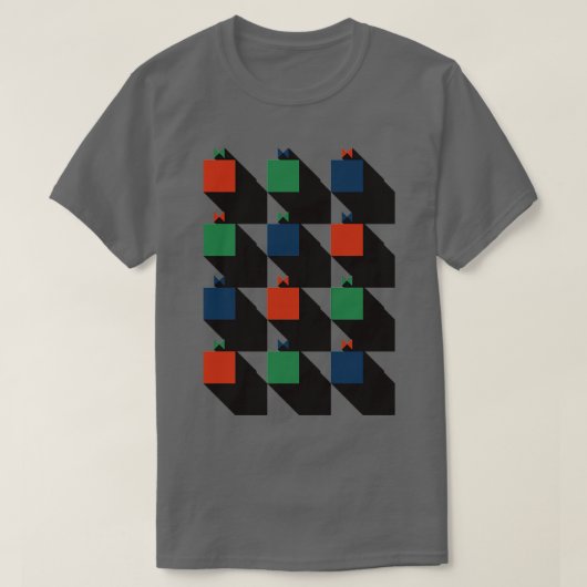 バウハウスインスパイア抽象芸術クリスマスパターン Tシャツ (デザイン正面)