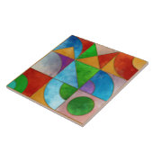 バウハウスウォーターカラー幾何学抽象芸術N1 タイル (側面)