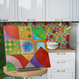 バウハウスウォーターカラー幾何学抽象芸術N4 タイル