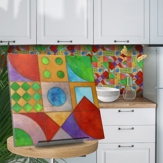 バウハウスウォーターカラー幾何学抽象芸術N4 タイル