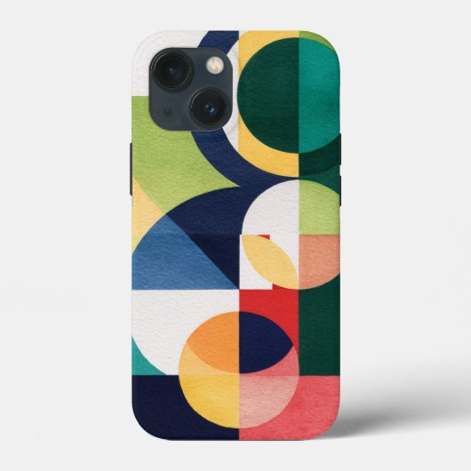 バウハウスウォーターカラー – 幾何グリーンフォンケース Case-Mate iPhoneケース (裏面)