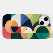 バウハウスウォーターカラー – 幾何グリーンフォンケース Case-Mate iPhoneケース (裏面 (横))