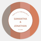 バウハウスカストライプのスタムウェディングサンキュー ラウンドシール (正面)