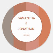 バウハウスカストライプのスタムウェディングラウンドステッカー ラウンドシール (正面)