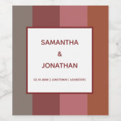 バウハウスカストライプのスタムウェディングワインシール ワインラベル (シングルラベル)