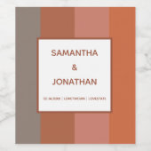 バウハウスカストライプのスタムウェディングワインシール ワインラベル (シングルラベル)