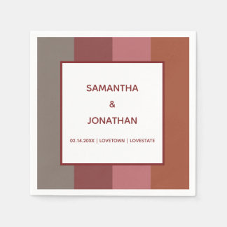 バウハウスカストライプのスタムウェディング紙ナプキンス スタンダードカクテルナプキン