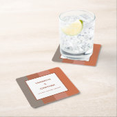 バウハウスカストライプのスタムウェディング スクエアペーパーコースター (インサイチュ)